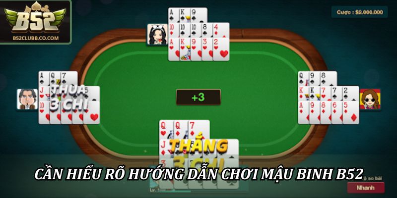 Hiểu rõ hướng dẫn chơi mậu binh B52Club mới có thể nhận thưởng