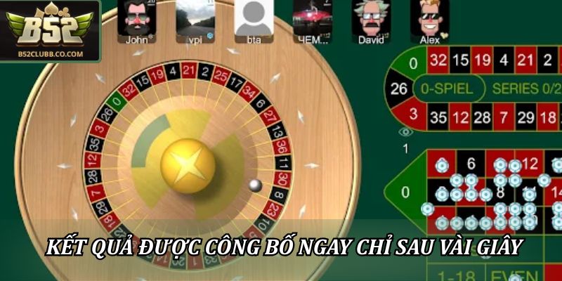 Kết quả được công bố ngay chỉ sau vài giây