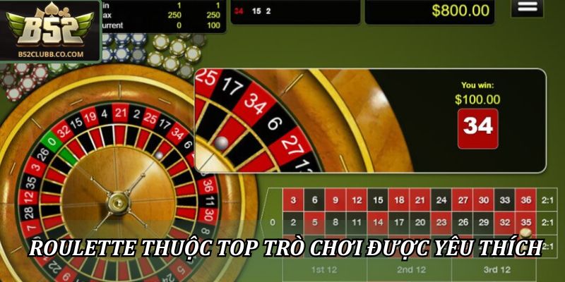 Roulette B52Club đổi thưởng thuộc top trò chơi được yêu thích